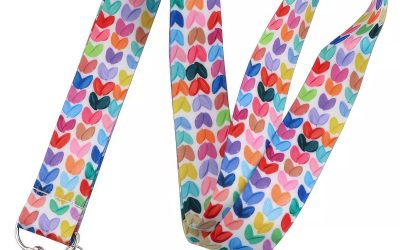 Lanyard Polyester Cruise Travel ID Hearts Painted White