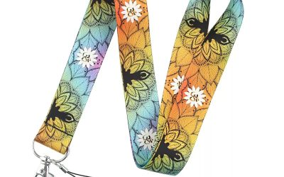 Lanyard Polyester Cruise Travel ID Mandala Orange