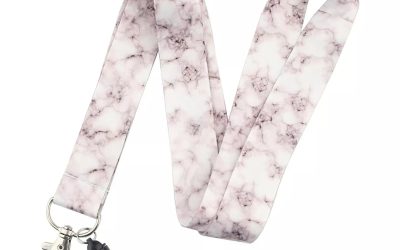 Lanyard Polyester Cruise Travel ID Marble White
