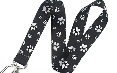 Lanyard Polyester Cruise Travel ID Paws Black