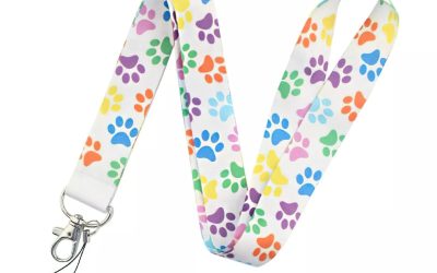 Lanyard Polyester Cruise Travel ID Paws Colourful