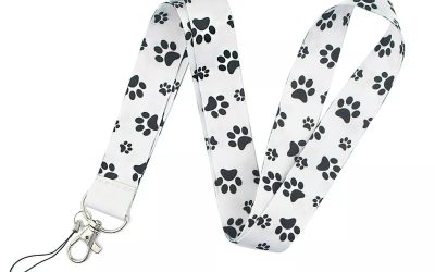 Lanyard Polyester Cruise Travel ID Paws White