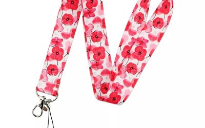 Lanyard Polyester Cruise Travel ID Poppy Lest We Forget